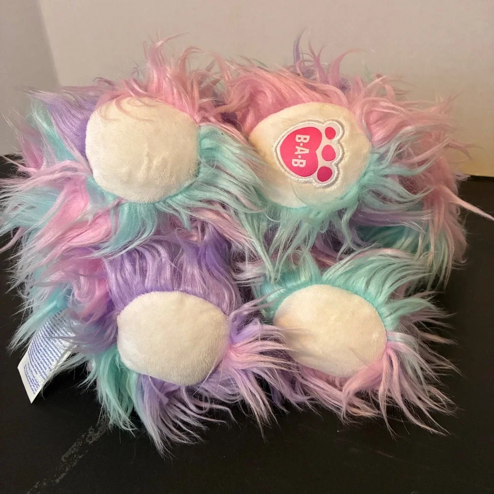 Build a Bear Pastel Fuzzy Bunny Multicolor Plush Toy Stuffed Animal 2019 Rainbow